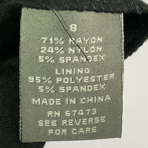 Taylor Black Dress, Ruffled Sleeves, Size 8, Rayon/Nylon/Spandex - Picture 8 of 9